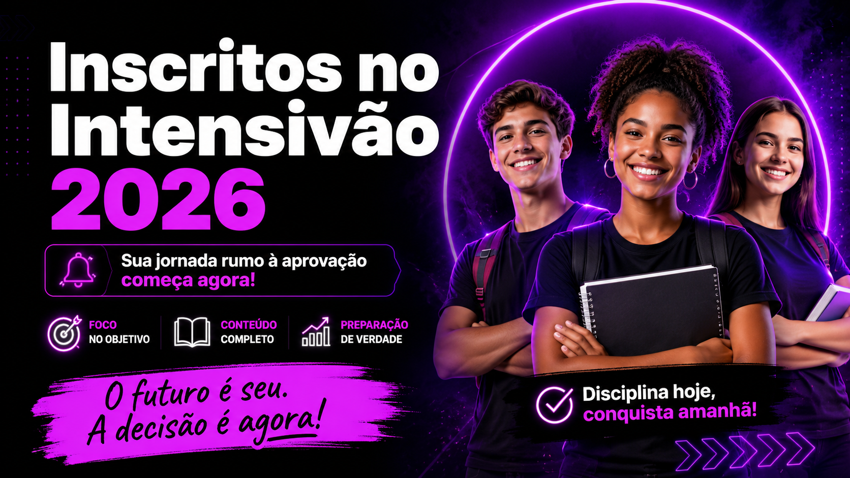 Atenção inscritos! Confira seu nome na lista oficial, solicite correções se necessário e participe do Intensivão Gratuito 2026.
